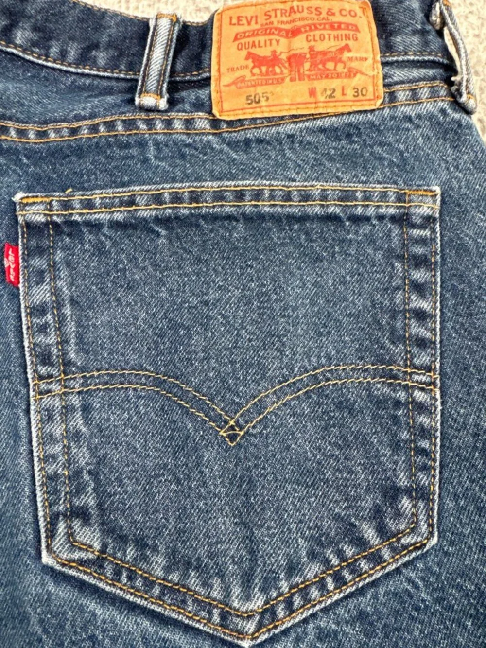 Levis 505 Regular Fit Jeans Mens 42 Denim Heavy Duty Work Outdoors